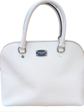 Michael Kors Cindy Large Dome Satchel White